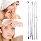 5pcs Pimple Blemish Comedone Acne Extractor Remover Tool Set jja30