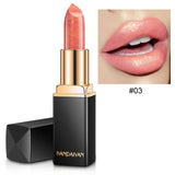 HANDAIYAN Brand Professional Lips Makeup Waterproof Long Lasting Pigment Nude Pink Mermaid Shimmer Lipstick Luxury Makeup