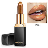 HANDAIYAN Brand Professional Lips Makeup Waterproof Long Lasting Pigment Nude Pink Mermaid Shimmer Lipstick Luxury Makeup