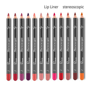 12 Colors/Set Sexy Matte Lip Stick Lipliner Lip Liner Pencil Matt Nude Lipsliner Pen Set Beauty Makeup Tool Cosmetic