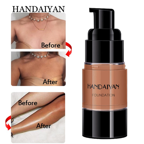 HANDAIYAN Beauty Black Bronze Body Tanning Bronze Foundation Liquid Dark Buff Toner Foundation Tanning Liquid skin black