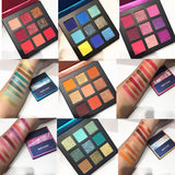 5 Style 9Color Glitter Eyeshadow Palette Pressed Shimmer Matte Eye Shadow MakeUp LongLasting Eye Palette Hua For Beauty Cosmetic