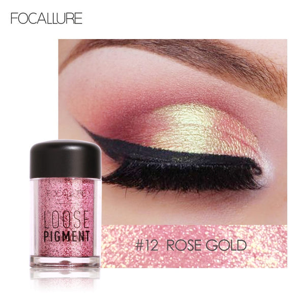 FOCALLURE 18 Colors Glitter Eye Shadow Cosmetic Makeup Diamond Lips Loose Makeup Eyes Pigment Powder Comestic Single Eye Shadow